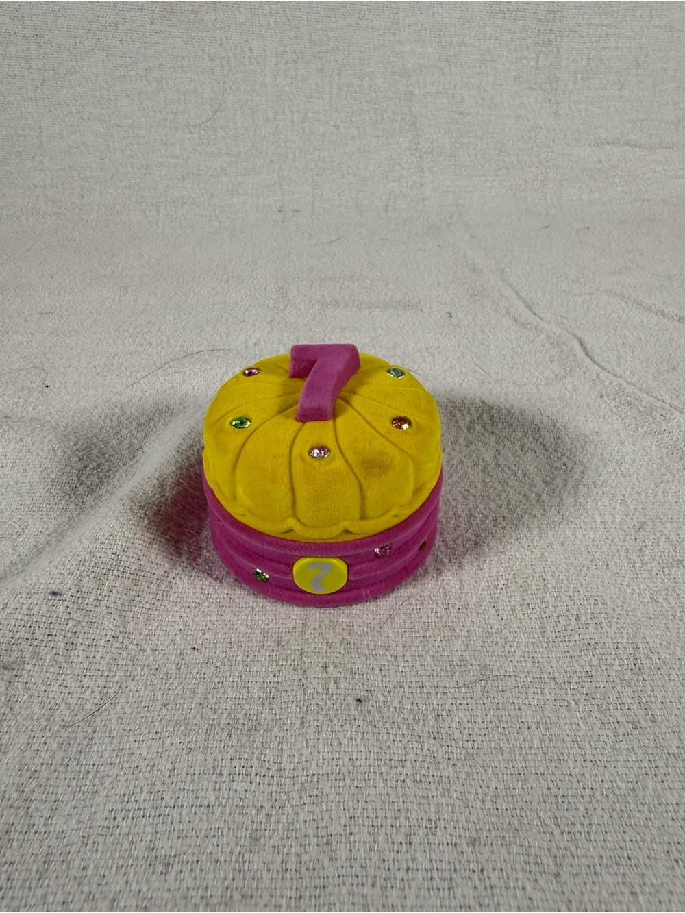 Pink and Yellow Rhinestone 7 Year Old Small Jewelry Box